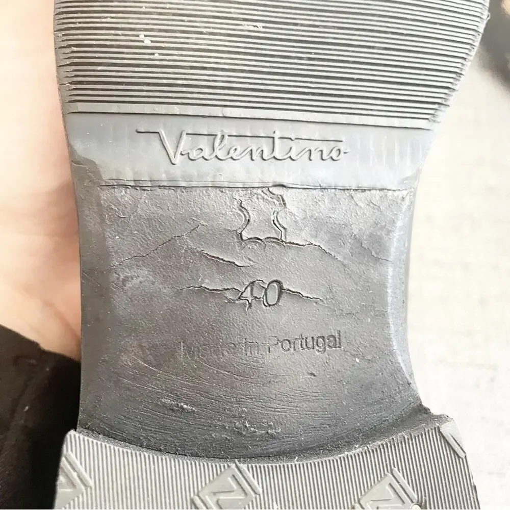 Valentino Women's Black Leather Ankle Boot Size 8.5
